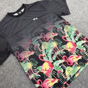 LRG Flamingo Tropical T-Shirt Mens Small Lifted‎ Research Group Black Tee